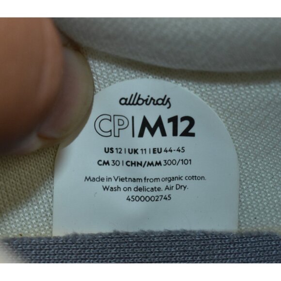 Allbirds Canvas Pacer Men's Shoes Size 12 Sneakers Natural White Blizzard Lowtop - Picture 10 of 10